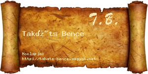 Takáts Bence névjegykártya