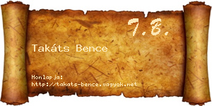 Takáts Bence névjegykártya